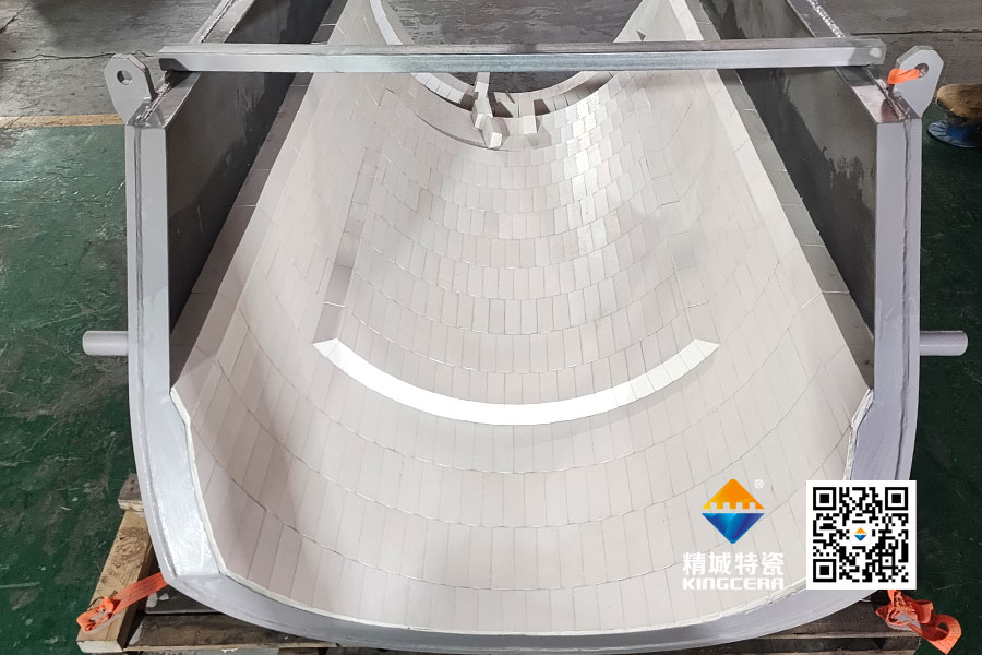 高爐并罐無(wú)料鐘爐頂上部擺動(dòng)溜槽內(nèi)襯陶瓷